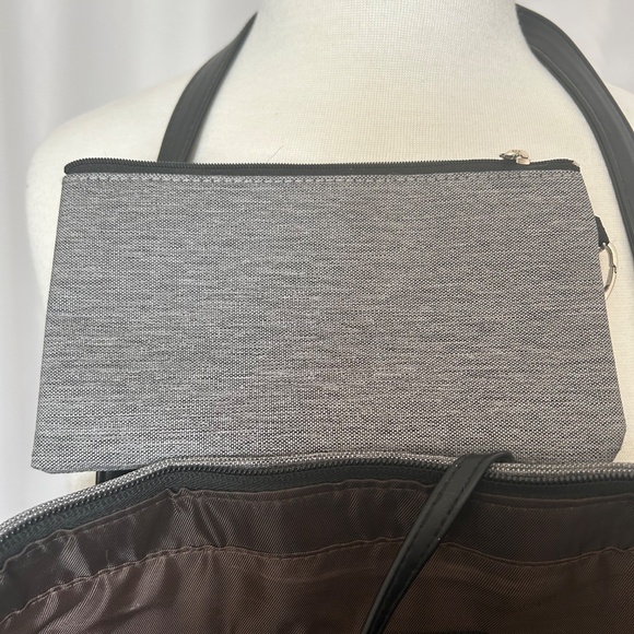 GRAY RELAVEL LAPTOP BAG WITH DETACHABLE ZIPPERED POUCH - Picture 5 of 6